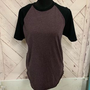 Maroon and black baseball tee